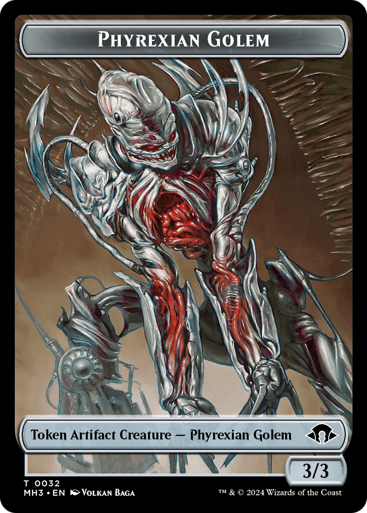 Phyrexian Golem // Energy Reserve Double-Sided Token [Modern Horizons 3 Tokens] | Exor Games New Glasgow