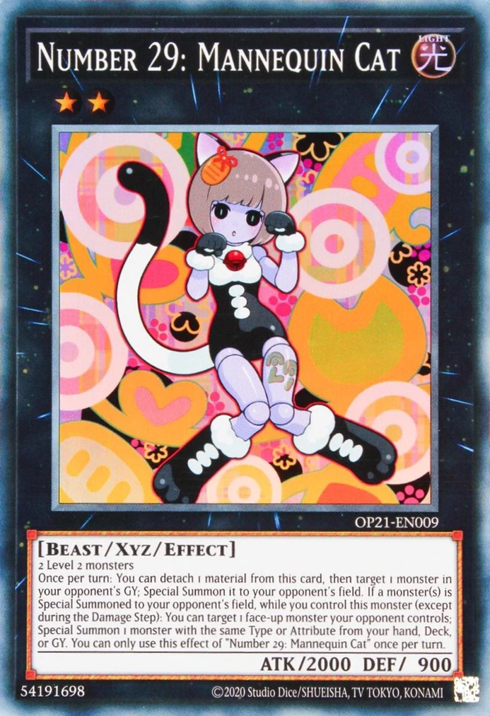 Number 29: Mannequin Cat [OP21-EN009] Super Rare | Exor Games New Glasgow