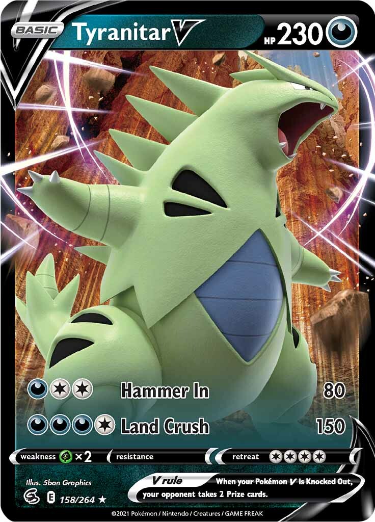 Tyranitar V (158/264) [Sword & Shield: Fusion Strike] | Exor Games New Glasgow