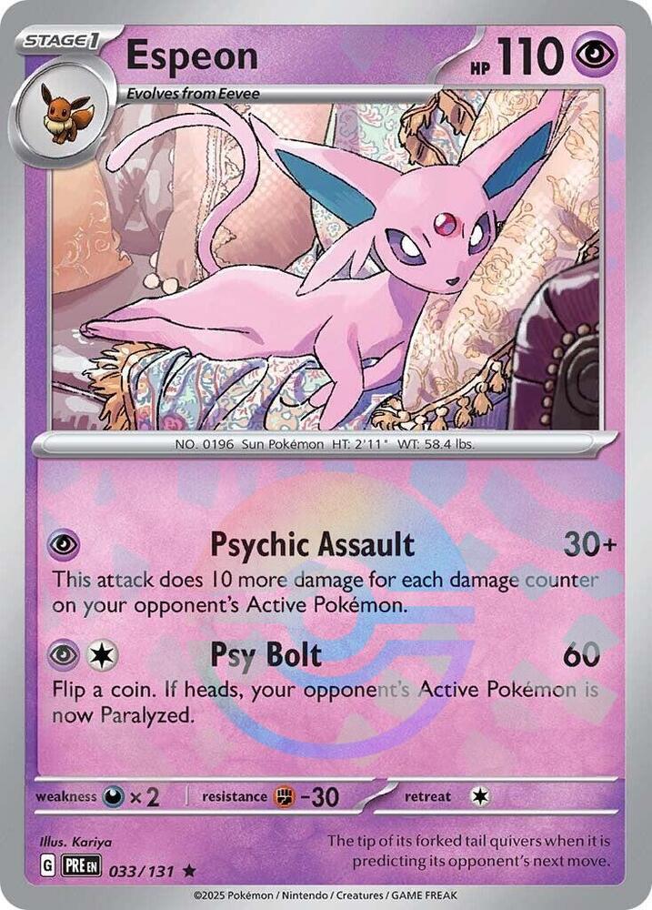Espeon (033/131) (Poke Ball Pattern) [Scarlet & Violet: Prismatic Evolutions] | Exor Games New Glasgow