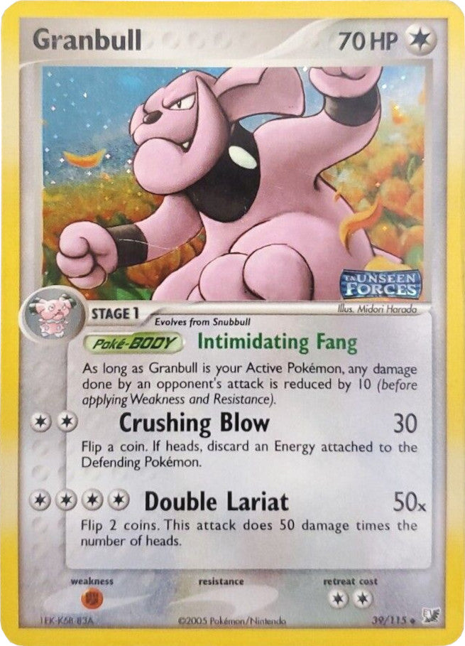 Granbull (39/115) (Stamped) [EX: Unseen Forces] | Exor Games New Glasgow