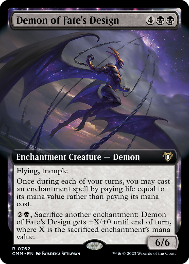 Demon of Fate's Design (Extended Art) [Commander Masters] | Exor Games New Glasgow