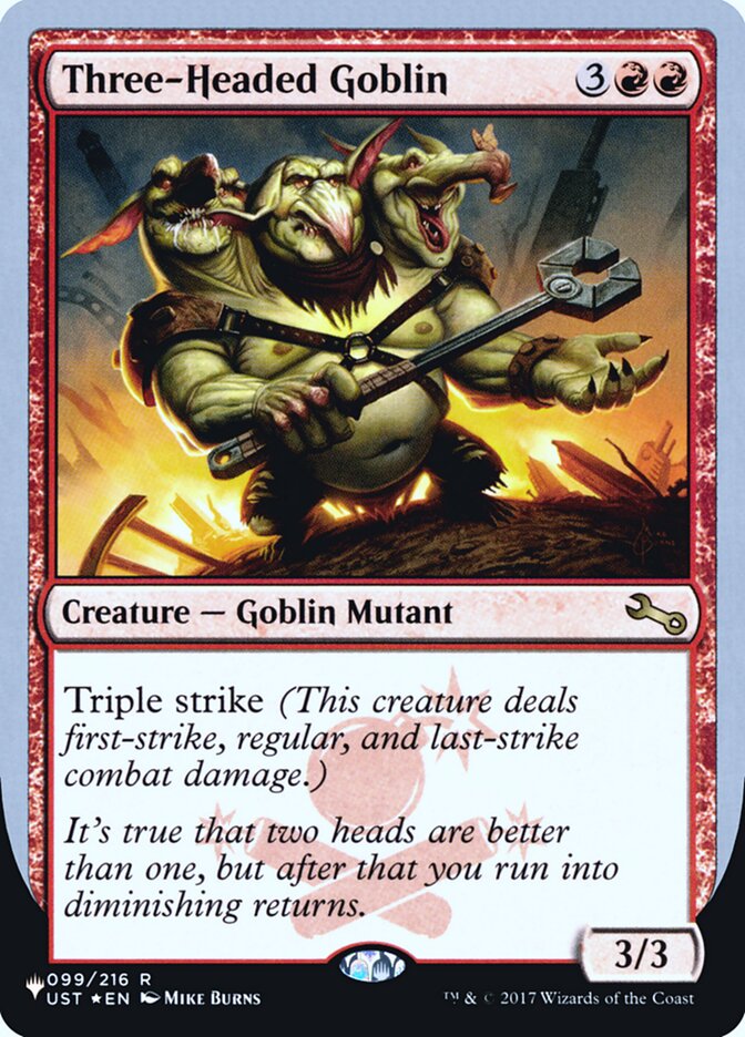 Three-Headed Goblin (Unfinity Foil Edition) [The List] | Exor Games New Glasgow