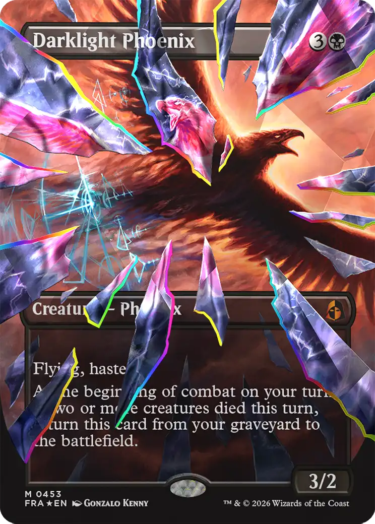 Darklight Phoenix (Borderless) (Facet Foil) (0453) [Reality Fracture] | Exor Games New Glasgow