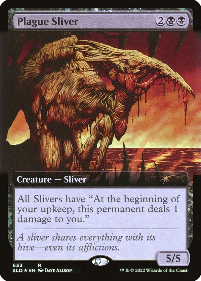 Plague Sliver (Extended Art) (Step-and-Compleat Foil) [Secret Lair Drop Promos] | Exor Games New Glasgow