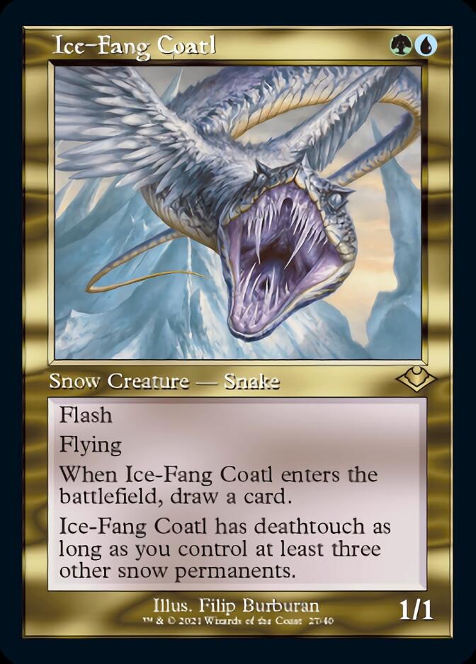 Ice-Fang Coatl (Retro Foil Etched) [Modern Horizons] | Exor Games New Glasgow