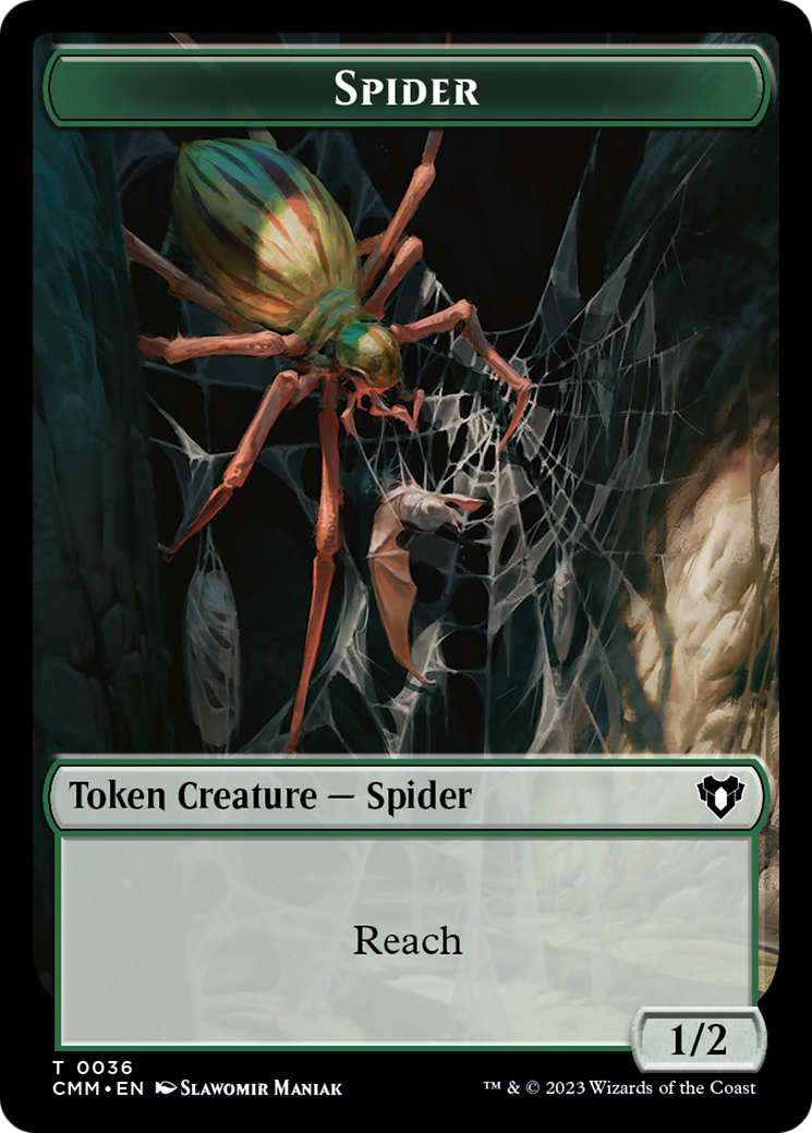 Wurm // Spider Double-Sided Token [Commander Masters Tokens] | Exor Games New Glasgow