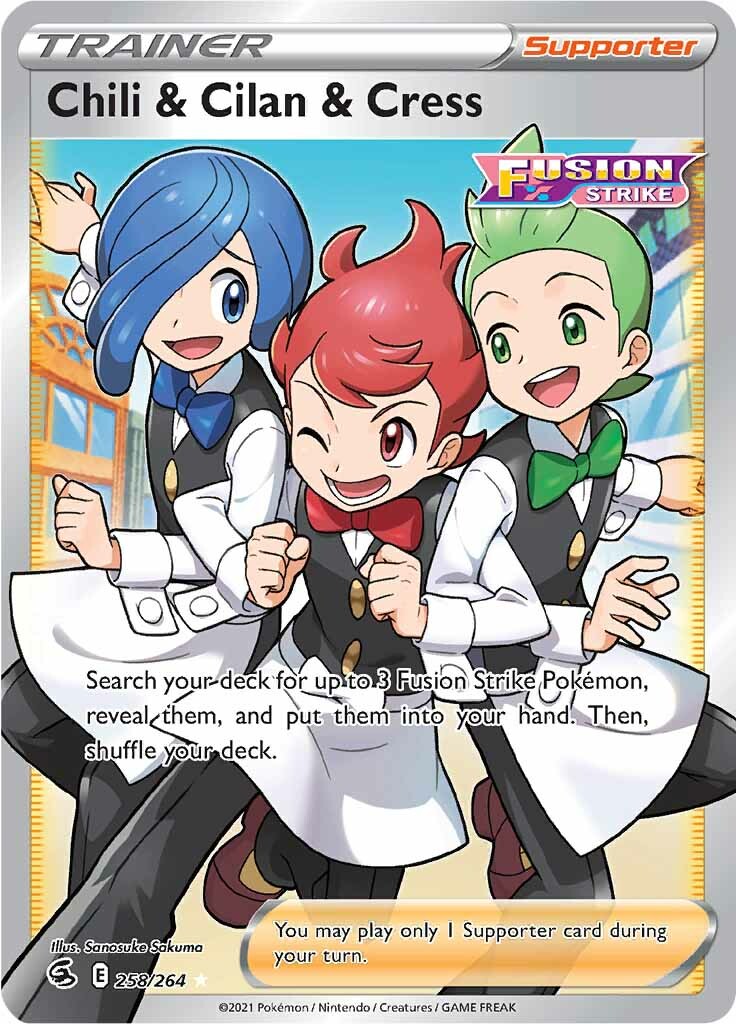 Chili & Cilan & Cress (258/264) [Sword & Shield: Fusion Strike] | Exor Games New Glasgow