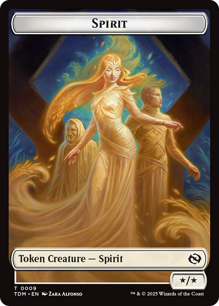 Spirit (0008) // Spirit (0009) Double-Sided Token [Tarkir: Dragonstorm Tokens] | Exor Games New Glasgow