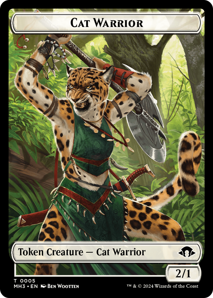 Cat Warrior Token [Modern Horizons 3 Tokens] | Exor Games New Glasgow