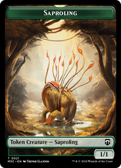 Tarmogoyf // Saproling Double-Sided Token [Modern Horizons 3 Commander Tokens] | Exor Games New Glasgow