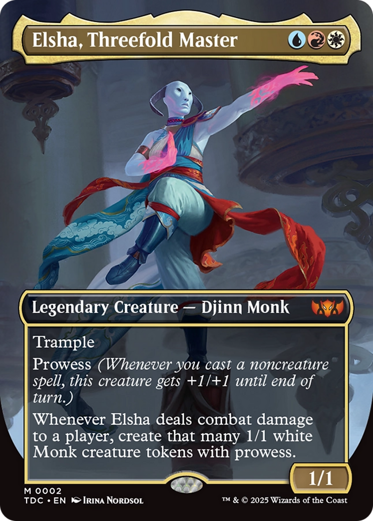 Elsha, Threefold Master (Borderless) [Tarkir: Dragonstorm Commander] | Exor Games New Glasgow