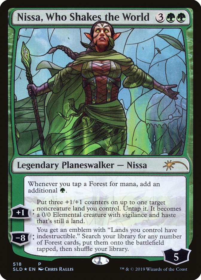 Nissa, Who Shakes the World (Stained Glass) [Secret Lair Drop Promos] | Exor Games New Glasgow