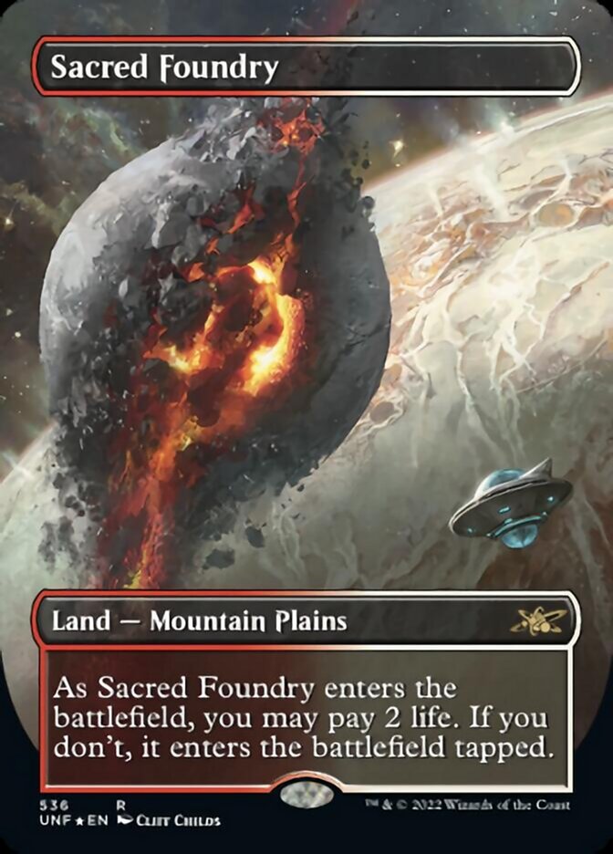 Sacred Foundry (Borderless) (Galaxy Foil) [Unfinity] | Exor Games New Glasgow