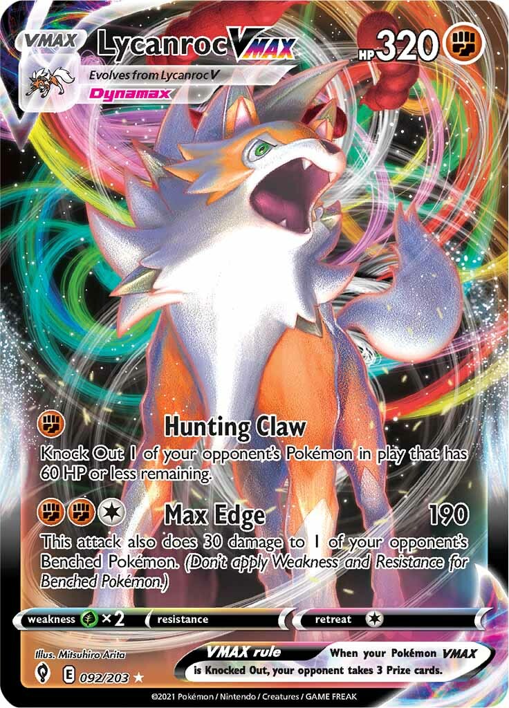 Lycanroc VMAX (092/203) [Sword & Shield: Evolving Skies] | Exor Games New Glasgow