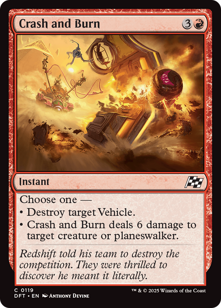 Crash and Burn [Aetherdrift] | Exor Games New Glasgow