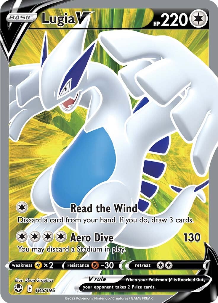 Lugia V (185/195) [Sword & Shield: Silver Tempest] | Exor Games New Glasgow