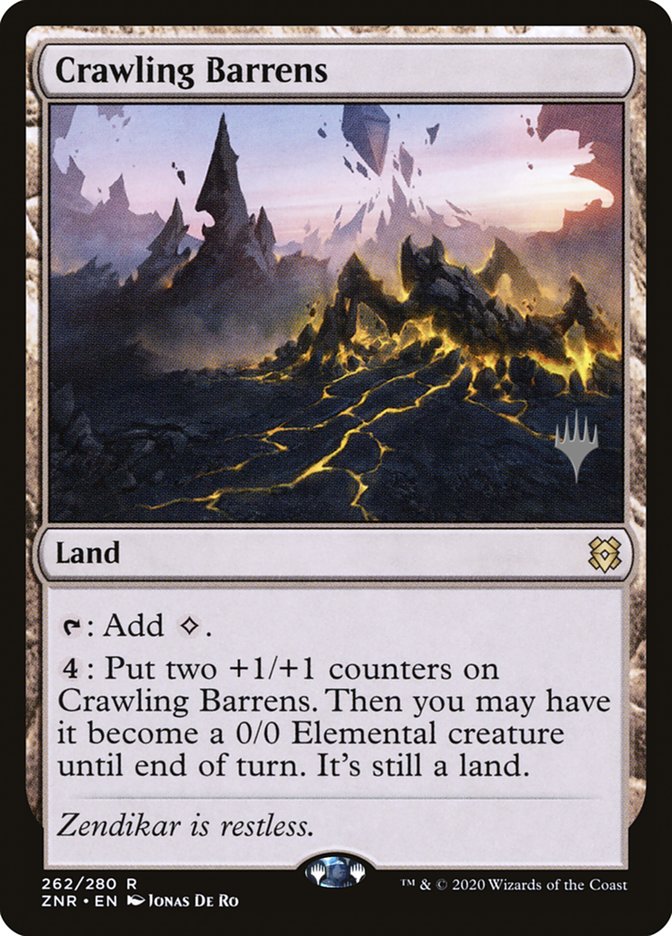 Crawling Barrens (Promo Pack) [Zendikar Rising Promos] | Exor Games New Glasgow