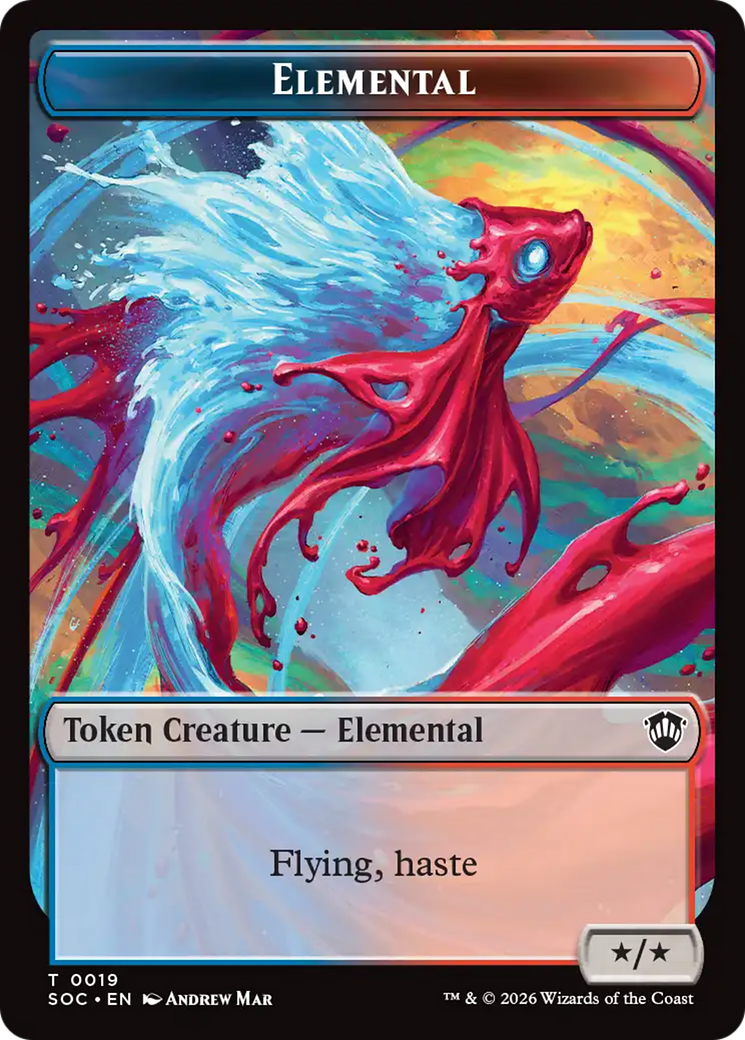 Elemental (0019) // Copy Double-Sided Token [Secrets of Strixhaven Commander Tokens] | Exor Games New Glasgow