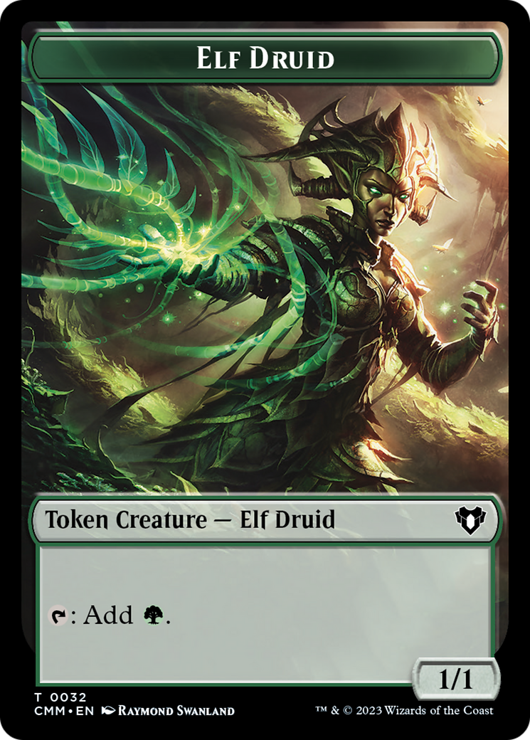 Elemental (0024) // Elf Druid Double-Sided Token [Commander Masters Tokens] | Exor Games New Glasgow