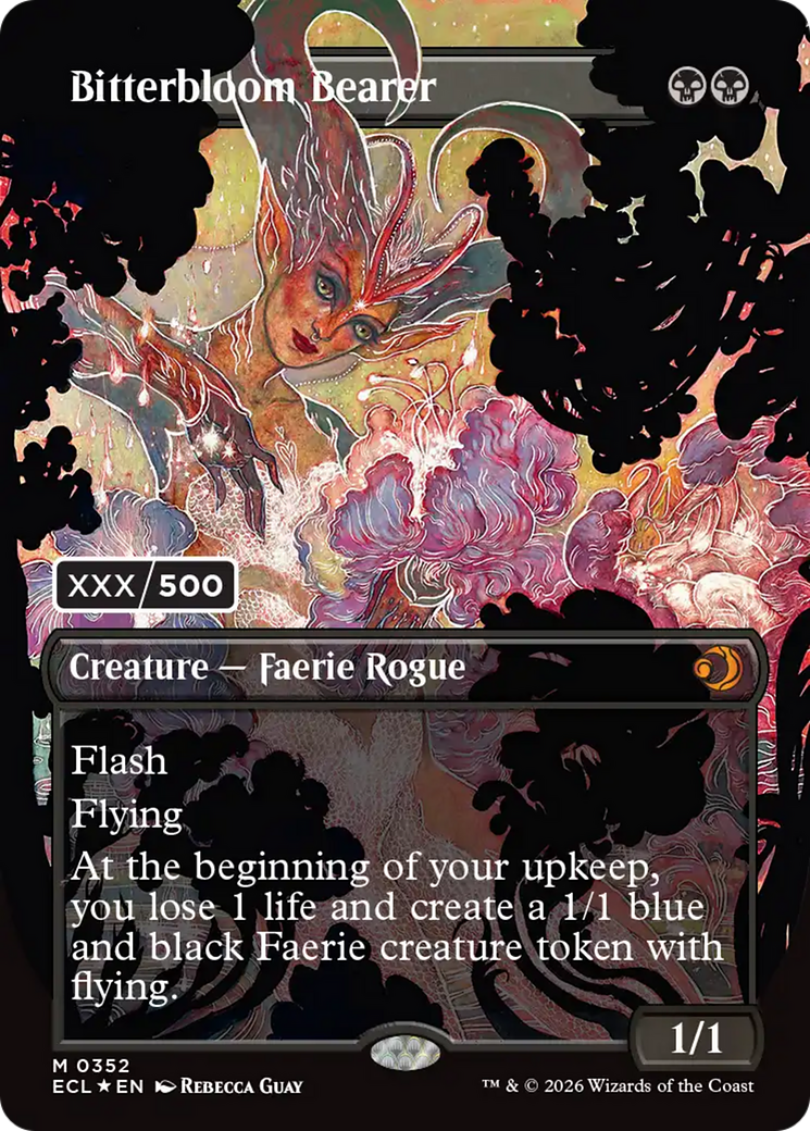 Bitterbloom Bearer (Borderless) (Serial Numbered) [Lorwyn Eclipsed Promos] | Exor Games New Glasgow