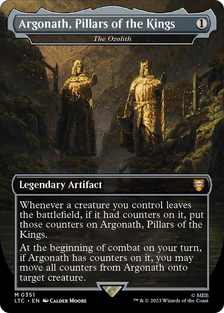Argonath, Pillars of the Kings - The Ozolith (Borderless) (Surge Foil) [The Lord of the Rings: Tales of Middle-Earth Commander] | Exor Games New Glasgow