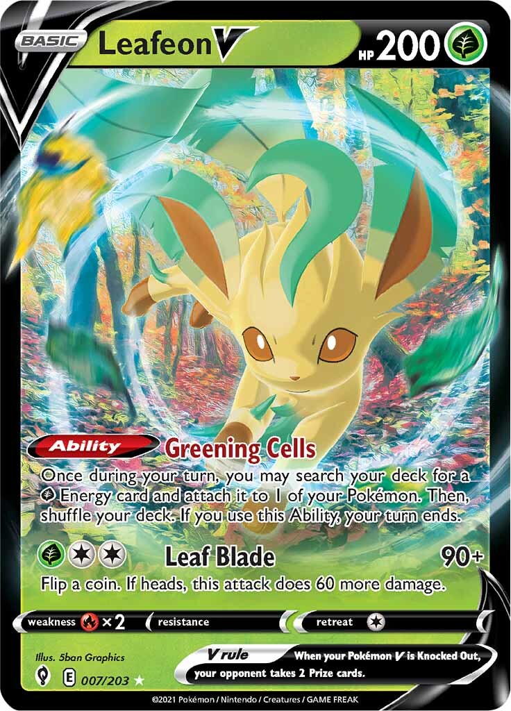 Leafeon V (007/203) [Sword & Shield: Evolving Skies] | Exor Games New Glasgow