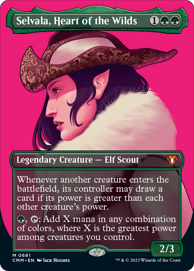 Selvala, Heart of the Wilds (Borderless Profile) [Commander Masters] | Exor Games New Glasgow