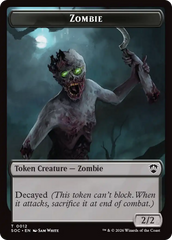 Snake // Zombie Double-Sided Token [Secrets of Strixhaven Commander Tokens] | Exor Games New Glasgow