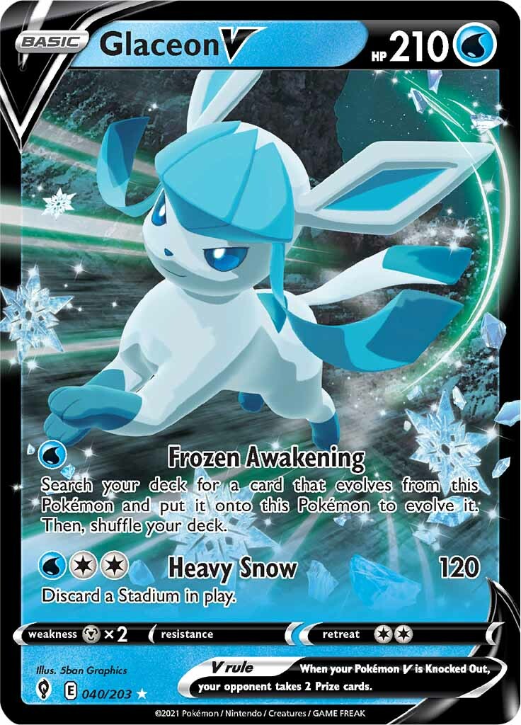 Glaceon V (040/203) [Sword & Shield: Evolving Skies] | Exor Games New Glasgow