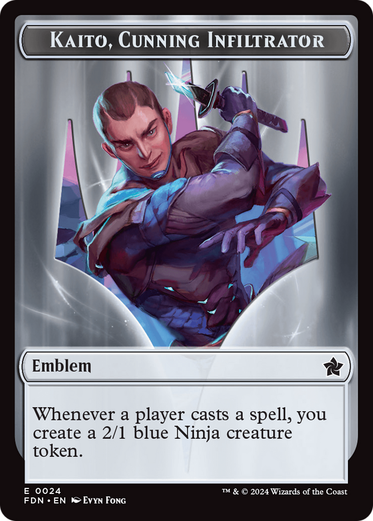 Emblem - Kaito, Cunning Infiltrator // Ninja Doubled-Sided Token [Foundations Tokens] | Exor Games New Glasgow