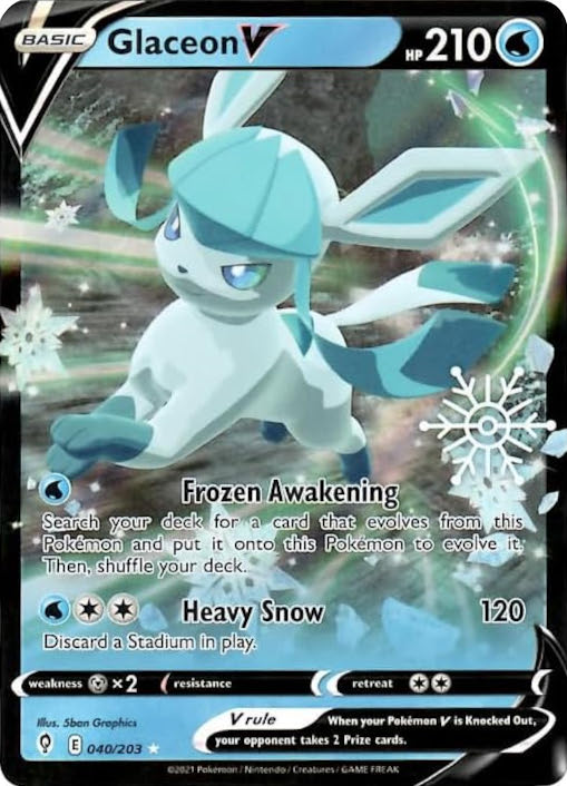 Glaceon V (040/203) (Holiday Calendar) [Sword & Shield: Evolving Skies] | Exor Games New Glasgow