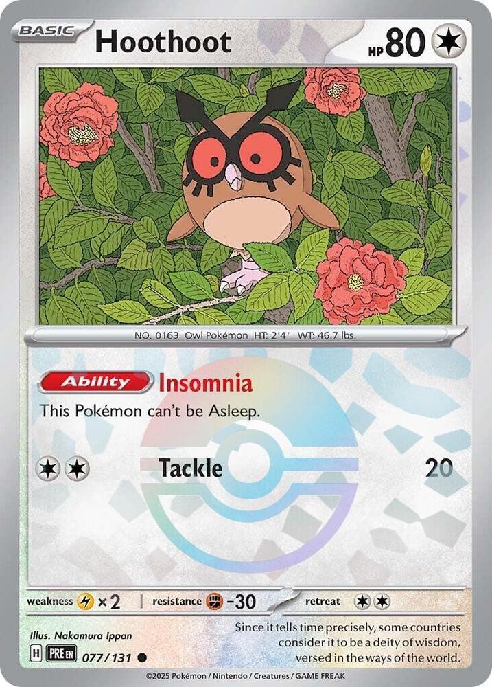 Hoothoot (077/131) (Poke Ball Pattern) [Scarlet & Violet: Prismatic Evolutions] | Exor Games New Glasgow