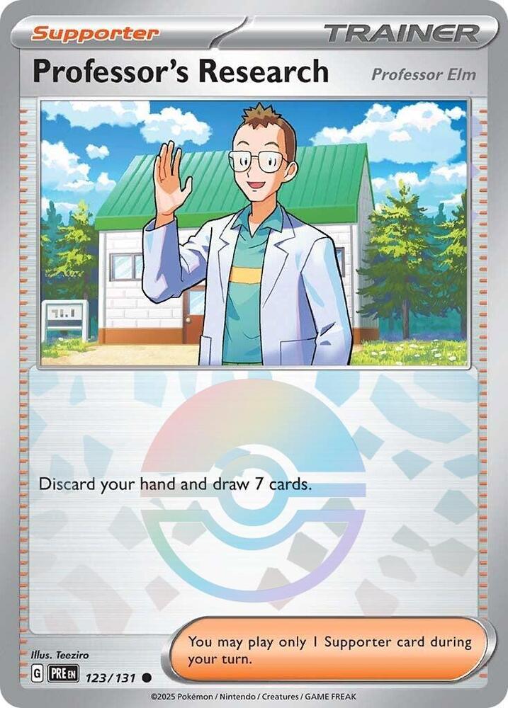 Professor's Research (123/131) [Professor Elm] (Poke Ball Pattern) [Scarlet & Violet: Prismatic Evolutions] | Exor Games New Glasgow