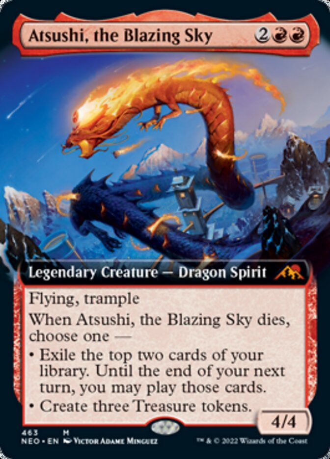 Atsushi, the Blazing Sky (Extended Art) [Kamigawa: Neon Dynasty] | Exor Games New Glasgow