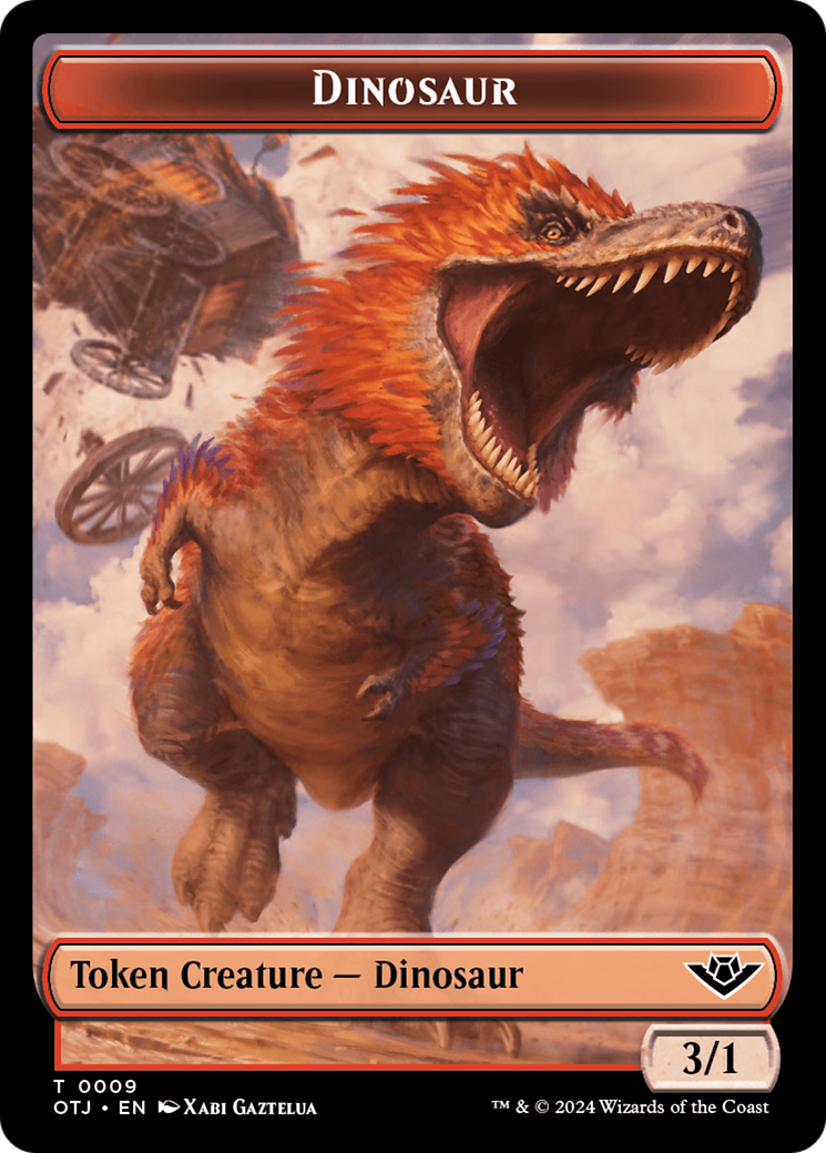 Dinosaur // Plot Double-Sided Token [Outlaws of Thunder Junction Tokens] | Exor Games New Glasgow