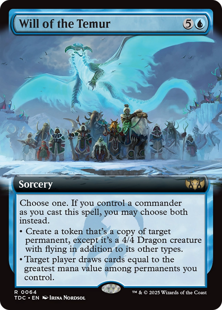 Will of the Temur (Extended Art) [Tarkir: Dragonstorm Commander] | Exor Games New Glasgow