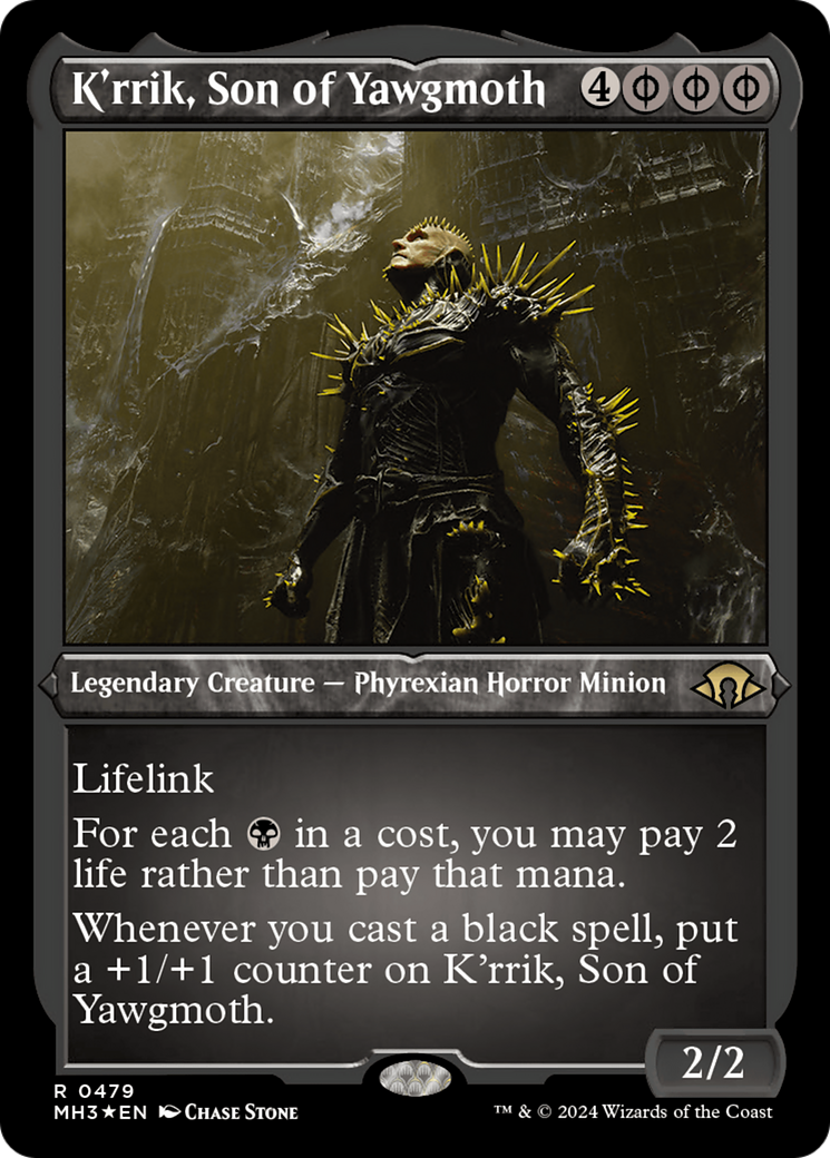 K'rrik, Son of Yawgmoth (Foil Etched) [Modern Horizons 3] | Exor Games New Glasgow