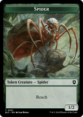 Spider // Blood Double-Sided Token [Bloomburrow Commander Tokens] | Exor Games New Glasgow