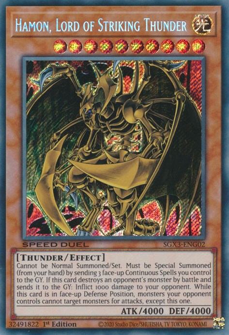 Hamon, Lord of Striking Thunder [SGX3-ENG02] Secret Rare | Exor Games New Glasgow