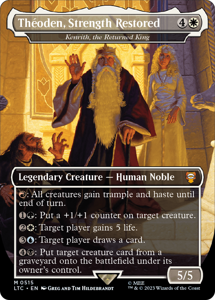 Theoden, Strength Restored - Kenrith, the Returned King (Borderless) [The Lord of the Rings: Tales of Middle-Earth Commander] | Exor Games New Glasgow