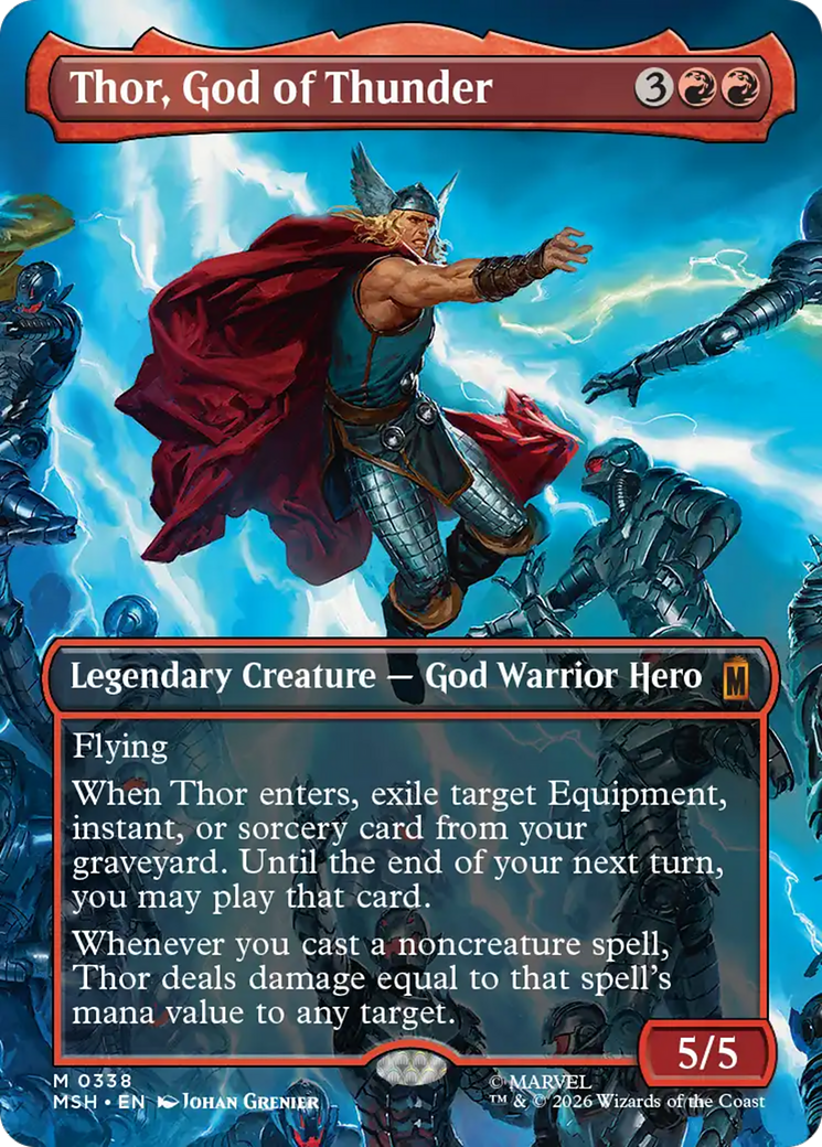Thor, God of Thunder (Borderless) (0338) [Marvel Super Heroes] | Exor Games New Glasgow