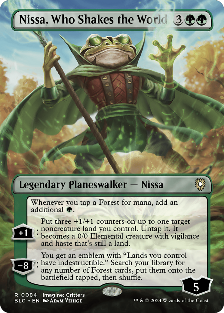 Nissa, Who Shakes the World (Borderless) [Bloomburrow Commander] | Exor Games New Glasgow