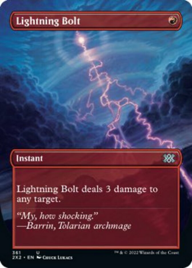 Lightning Bolt (Borderless Alternate Art) [Double Masters 2022] | Exor Games New Glasgow