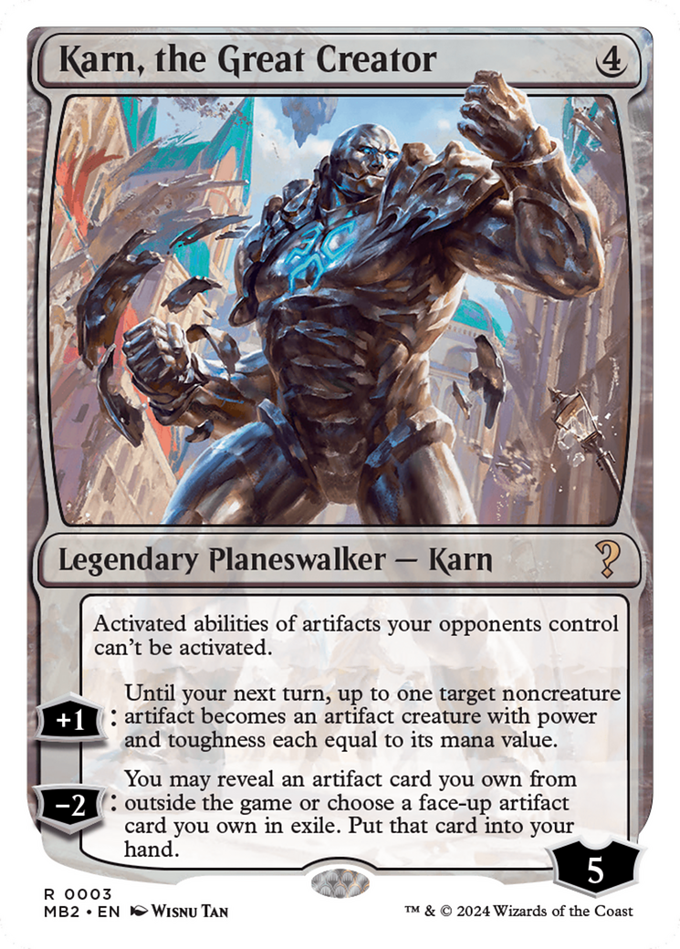 Karn, the Great Creator (White Border) [Mystery Booster 2] | Exor Games New Glasgow