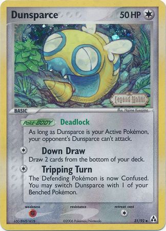Dunsparce (31/92) (Stamped) [EX: Legend Maker] | Exor Games New Glasgow