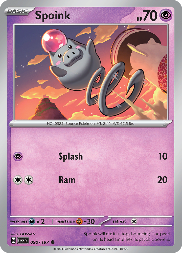 Spoink (090/197) [Scarlet & Violet: Obsidian Flames] | Exor Games New Glasgow