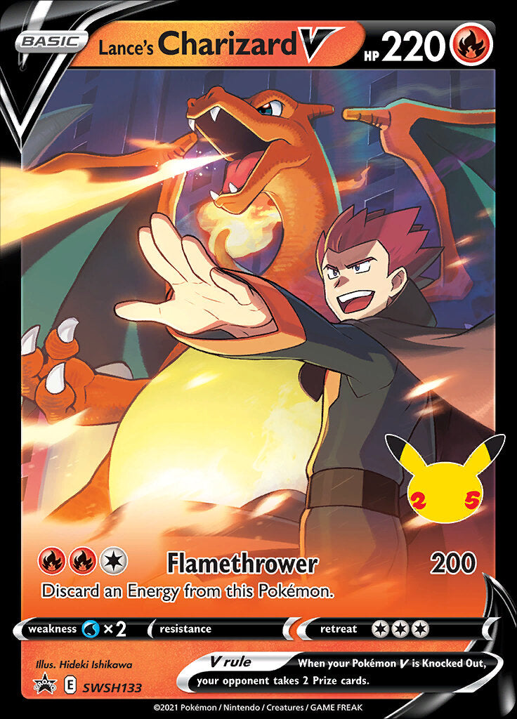 Lance's Charizard V (SWSH133) (Jumbo Card) [Sword & Shield: Black Star Promos] | Exor Games New Glasgow