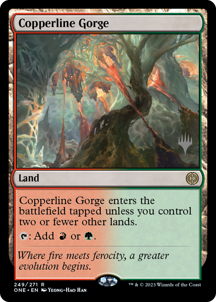 Copperline Gorge (Promo Pack) [Phyrexia: All Will Be One Promos] | Exor Games New Glasgow