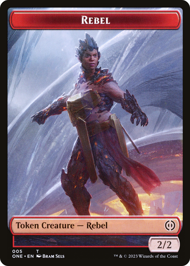 Rebel // The Hollow Sentinel Double-Sided Token [Phyrexia: All Will Be One Tokens] | Exor Games New Glasgow